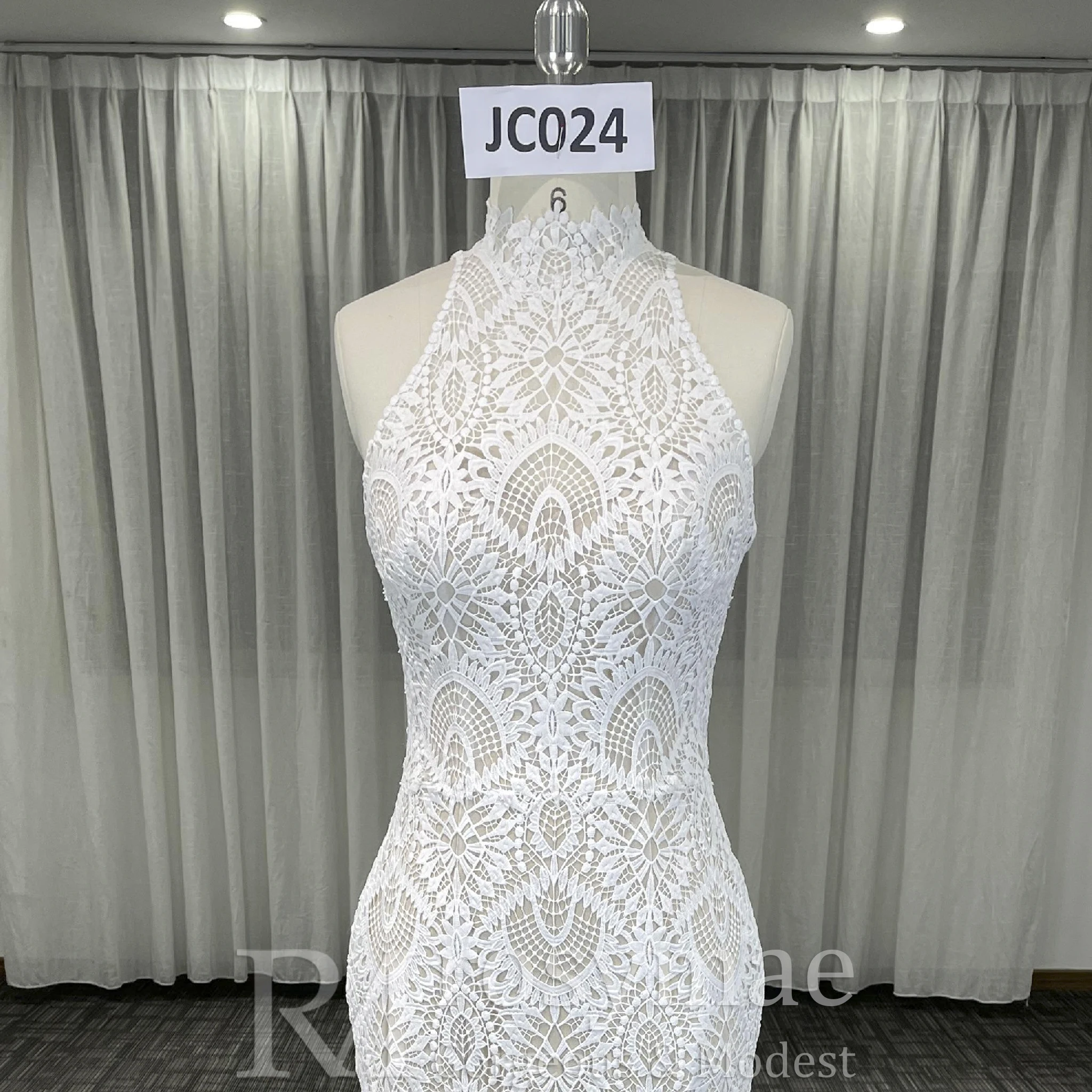 Rosymae Elegant High-Neck Lace Mermaid Wedding Dress Bridal Gown for Brides Свадебные платья