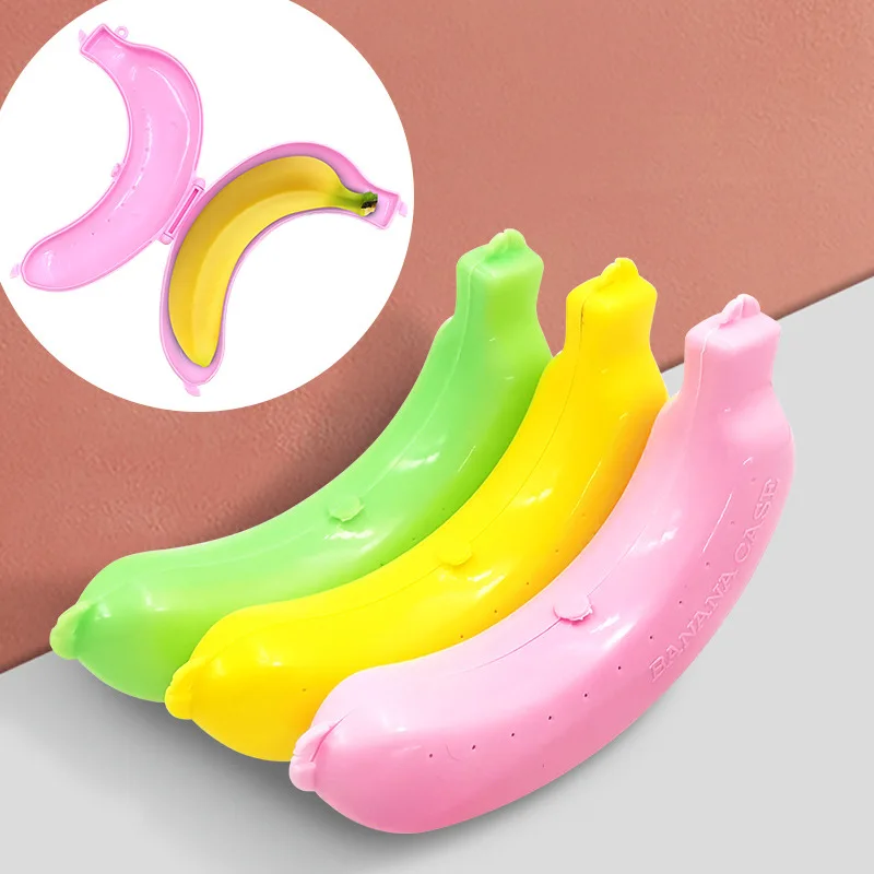 3er-Set Tragbare Bananen-Aufbewahrungsbox für Outdoor-Reisen – Niedliche Bananenhülle, Schutzhülle, Reise- und Studenten-Lunchbox, Obst-Aufbewahrungsbox, Halter