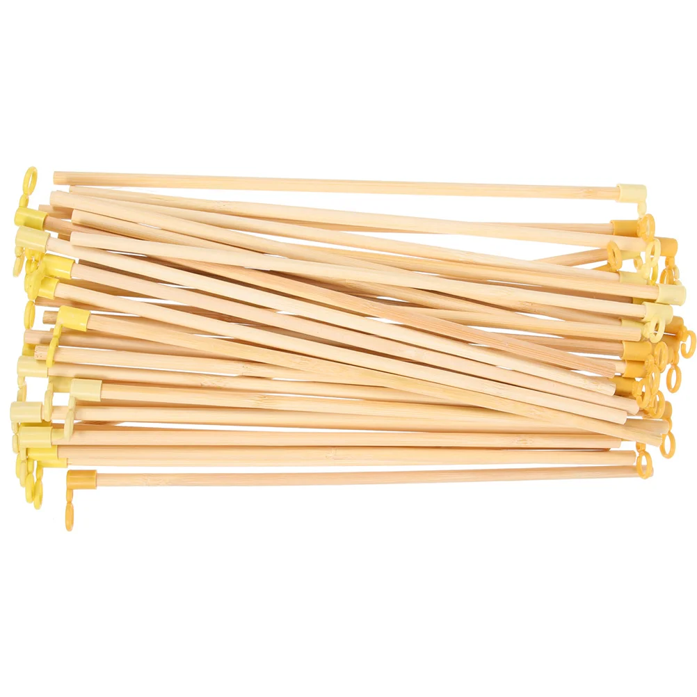 

50 Pcs Chinese Lanterns Handle Sticks Wooden Handheld Poles Handles Fairy Festival DIY Supplies