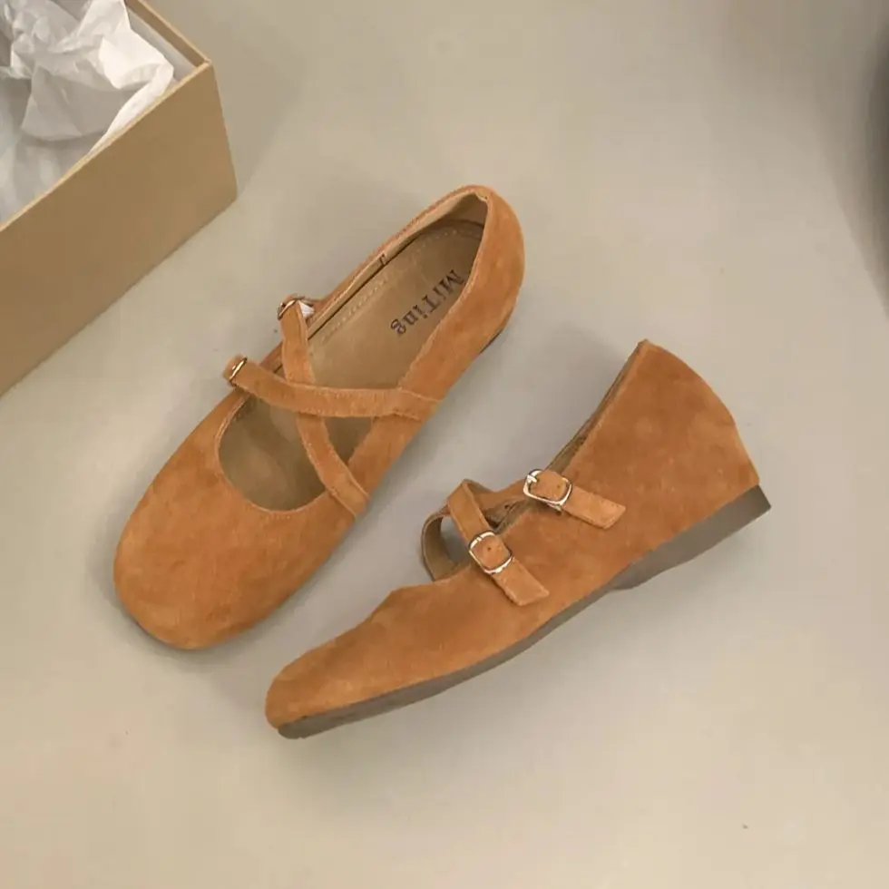 

Туфли Мэри Джейн женские кожаные, удобные лоферы на плоской подошве, повседневная прогулочная обувь, Мокасины, увеличивающие рост, 2024