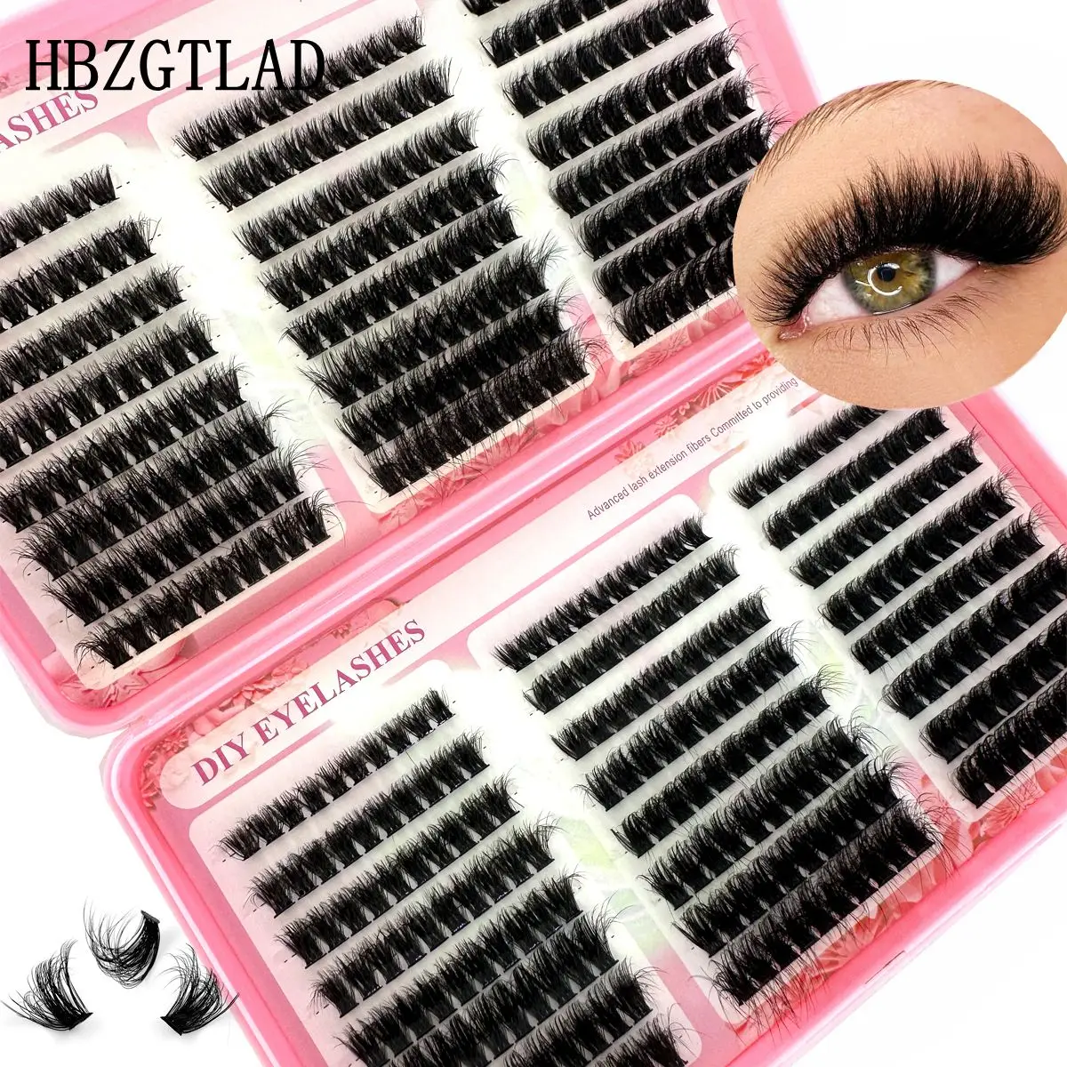 640/480/472pcs 50D/60D/80D/100D/120D False Eyelash Cluster 5D Fluffy Thick Individual Lashes Book Cluster Extensions DIY At Home