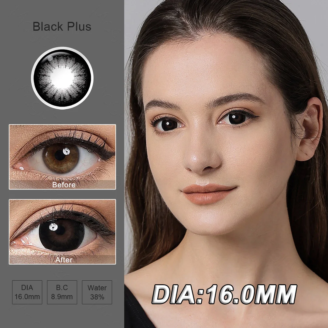 (0~-8) Magister 16.0mm Supersize Lenses Myopia Color Contact Lenses for Eyes With Diopters Prescription Lenses Black Eye Lens