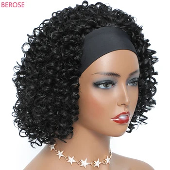 Perucas de cabelo encaracolado de água curta macia afro kinky profunda perucas encaracoladas sem cola peruca sintética para mulheres negras perruque femme