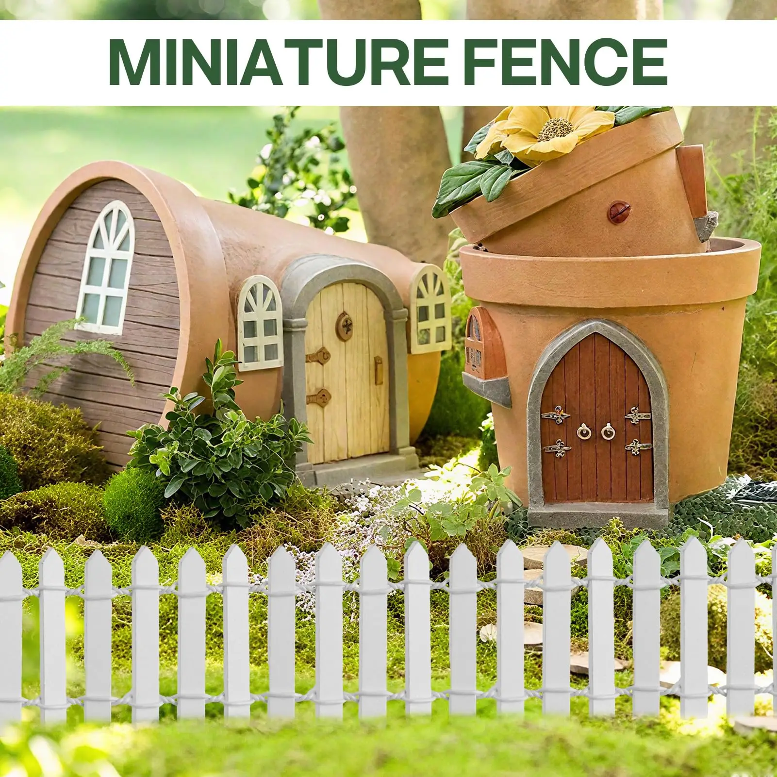 1Pcs Micro Landscape Miniature Ornaments Mini Fairy Garden Fence DIY Small Wood Decorative Picket Fence Model