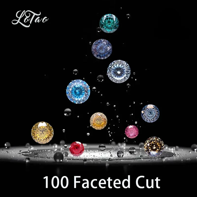 

Wholesale Moissanite Stone 100 Faceted Cut Round Shape Multiple Color Gemstone Lab Grown Diamond for Charms Jewelry Certifica