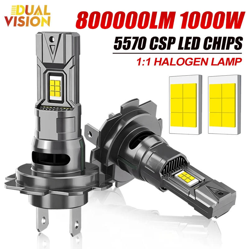 

Светодиодные лампы H7 CANBUS с чипами 7035 CSP, размер MINI 1:1, подключение Plug and Play, H11 H4 9005 HB3 9006, автомобильные лампы 6000K, беспроводные турбо-противотуманные фары