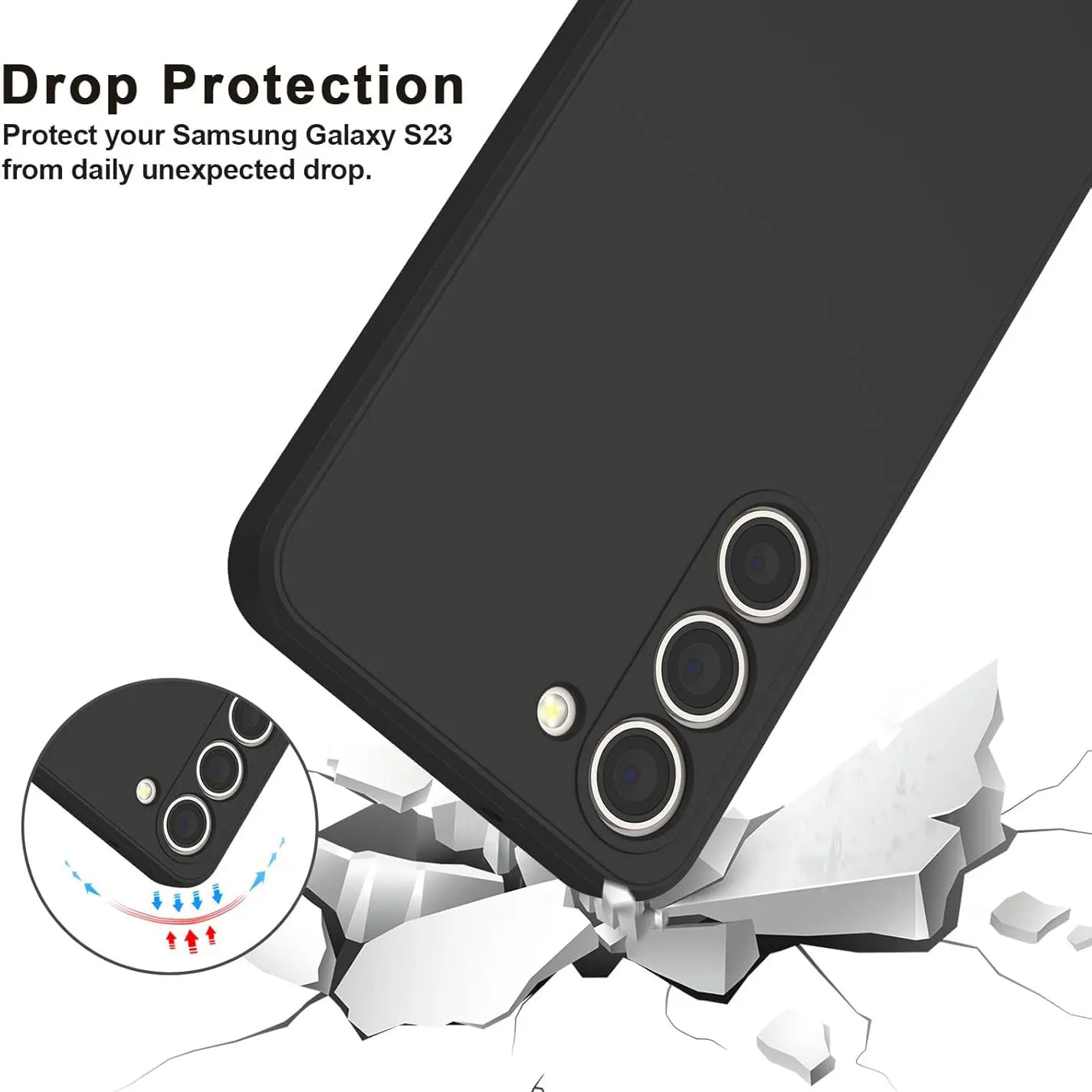 Shockproof Stylish Case for Samsung Galaxy S23 Ultra S22 Liquid Silicone Black Protective Cover For Samsung S24 Plus S21 S20 FE