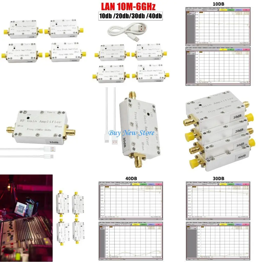 

20CE RF Amplifiers High Flatness Amplifiers 10M‑6GHz 10/20/30/40DB Gains RF Receiver