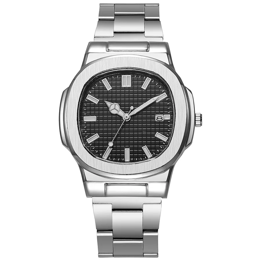 New Fashion Men's Quartz Watch Simple Square Dial Stainless Steel Men's Watch Male relógios masculino reloj hombre