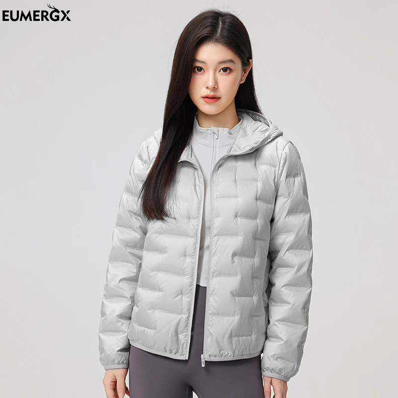 

EUMERGX Down Jacket Women Camping Hiking Mountaineering Lightweight Padded Coat Winter Waterproof Windproof Warm Windbreaker