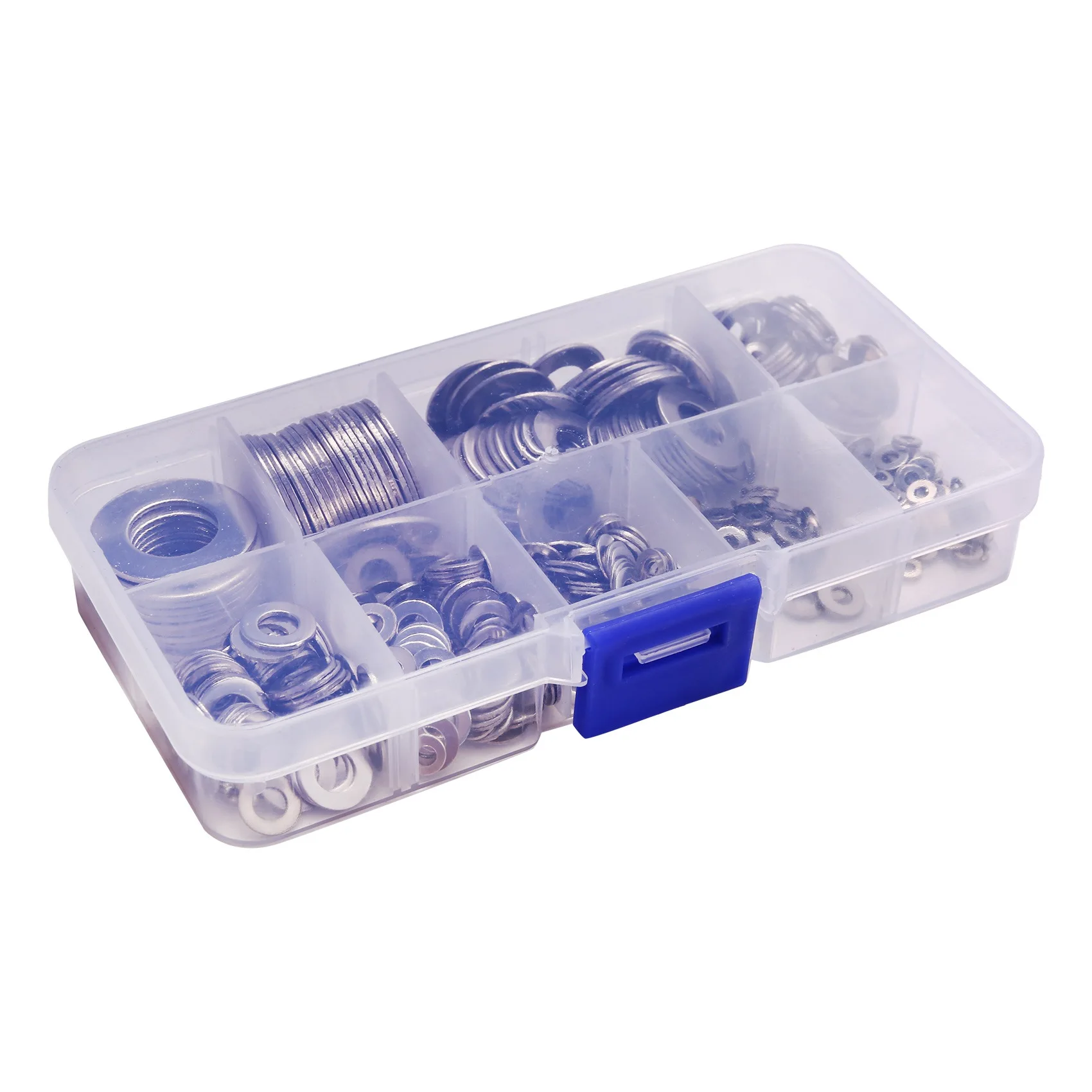 طقم غسالات مسطحة ستانلس ستيل AT16 580 قطعة، 9 مقاسات - M2 M2.5 M3 M5 M6 M8 M10