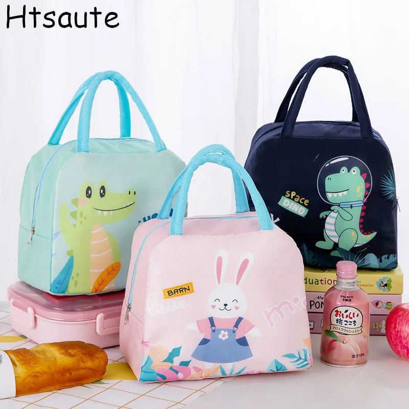 Cartoon Animals Thermal Lunch Bags For Children With Quick Kids Girls Storage Banto Lunchbox Food Bag Insulation Bags