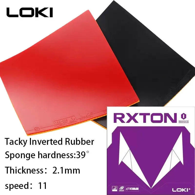 LOKI RXTON 1 مطاط تنس الطاولة عالي المرونة لزج أحمر بينج بونج المطاط النقاط في إسفنجة عالية الكثافة مطاط بينغبونغ الأسود