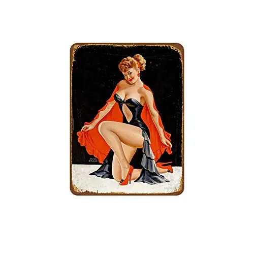 Vintage Metallschild Blechschild Sexy Lady Pin Up Girl Man Cave Home Bar Club Pub Wanddekoration Schilder