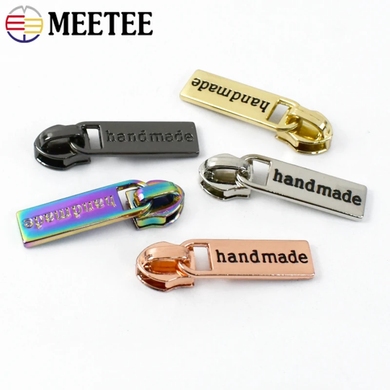 10/30Pcs Meetee Zipper Sliders for 5# Nylon Zippers Handmade Garment Zip Head Puller Bag Repair Kits DIY Sewing Accessories