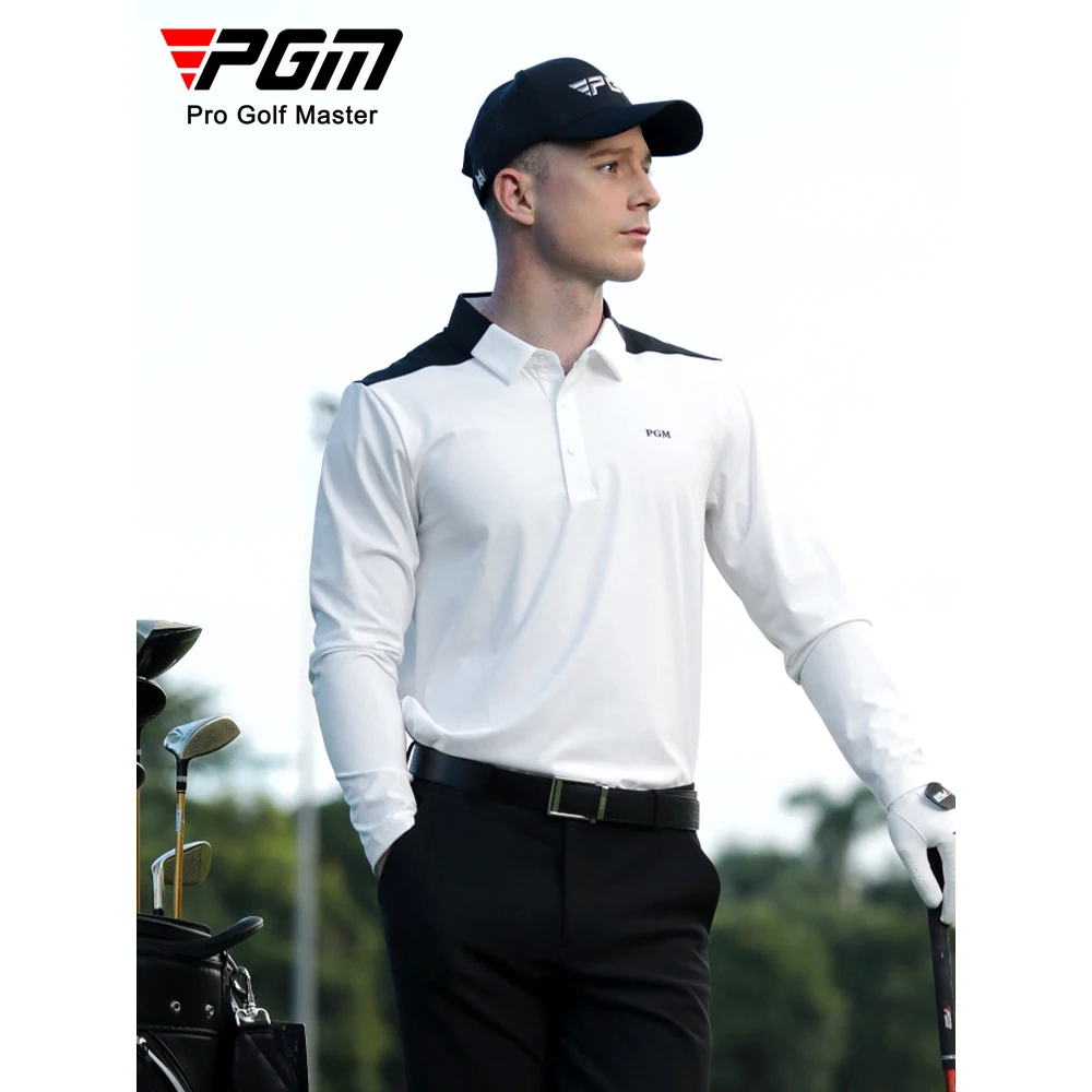 Pgm Heren Golf Lange Mouw Herfst/Winter Casual Sport Color Block Design Golfkleding Heren Yf651