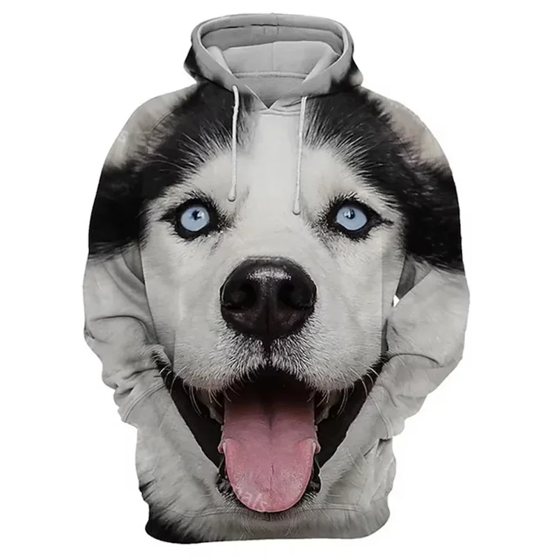 Fashion Cute Dog Animal 3D Print Hoodie Men Women Streetwear Hoodies Oversized Pullover Hooded Sweatshirts Kids Tops Clothing