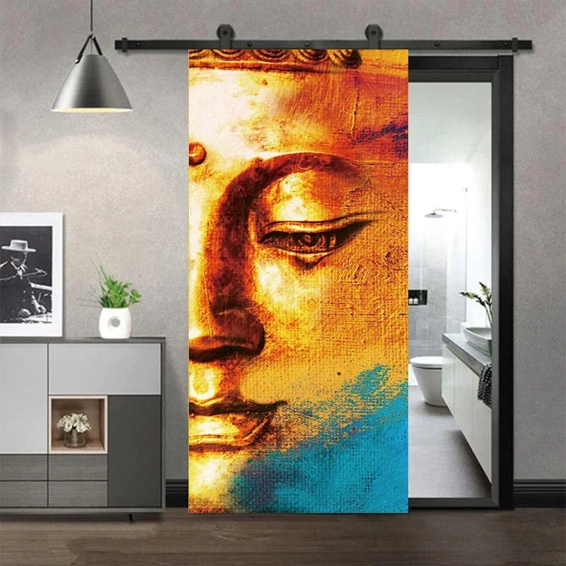 Door Stickers Decoration Boddha Self Adhesive Wall Decorative Self-adhesive Wallpaper Interior Home Decor