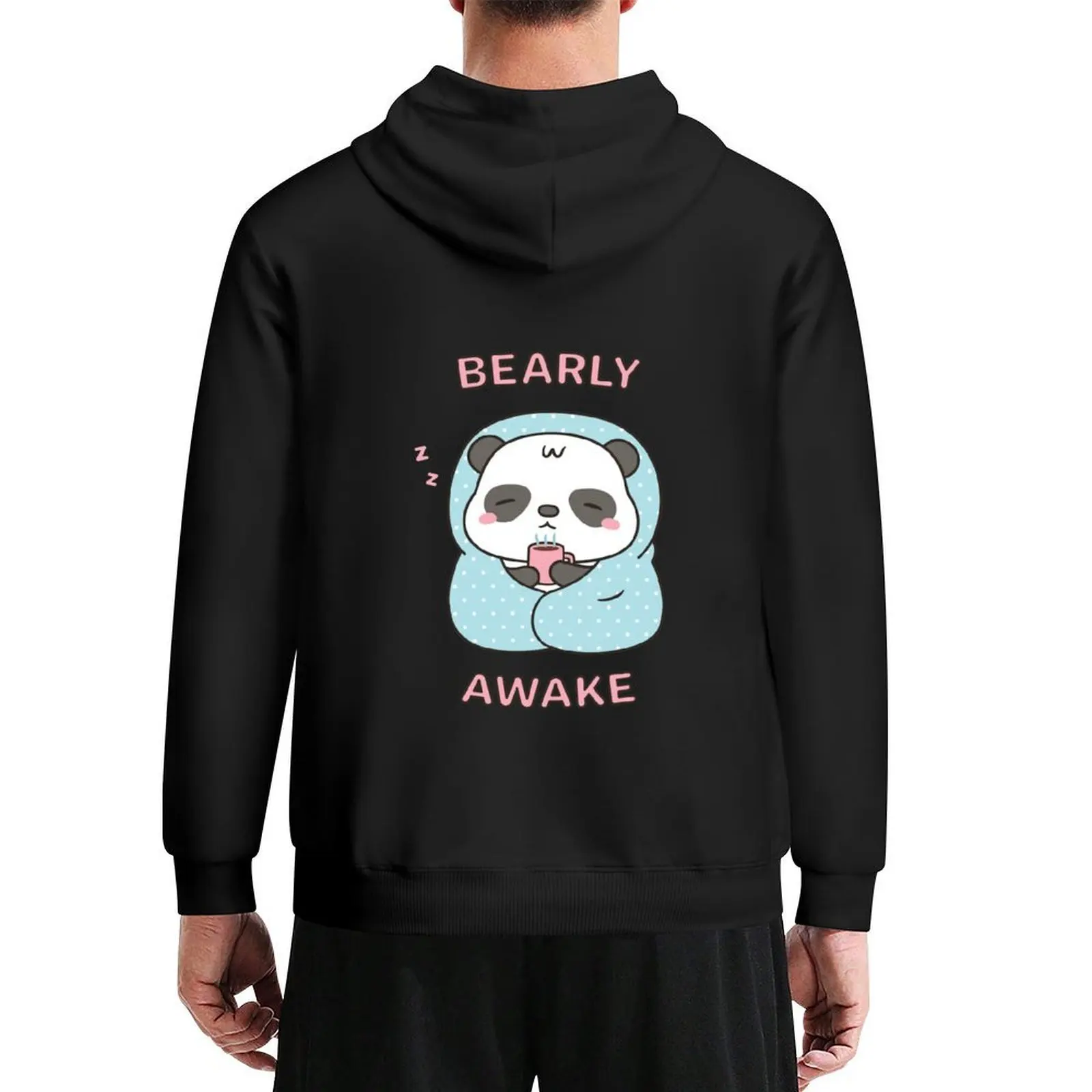 

Bearly Awake Cute Little Panda With Blanket Hoodie men clothes fashion men men's sweat-shirt set graphic hoodies