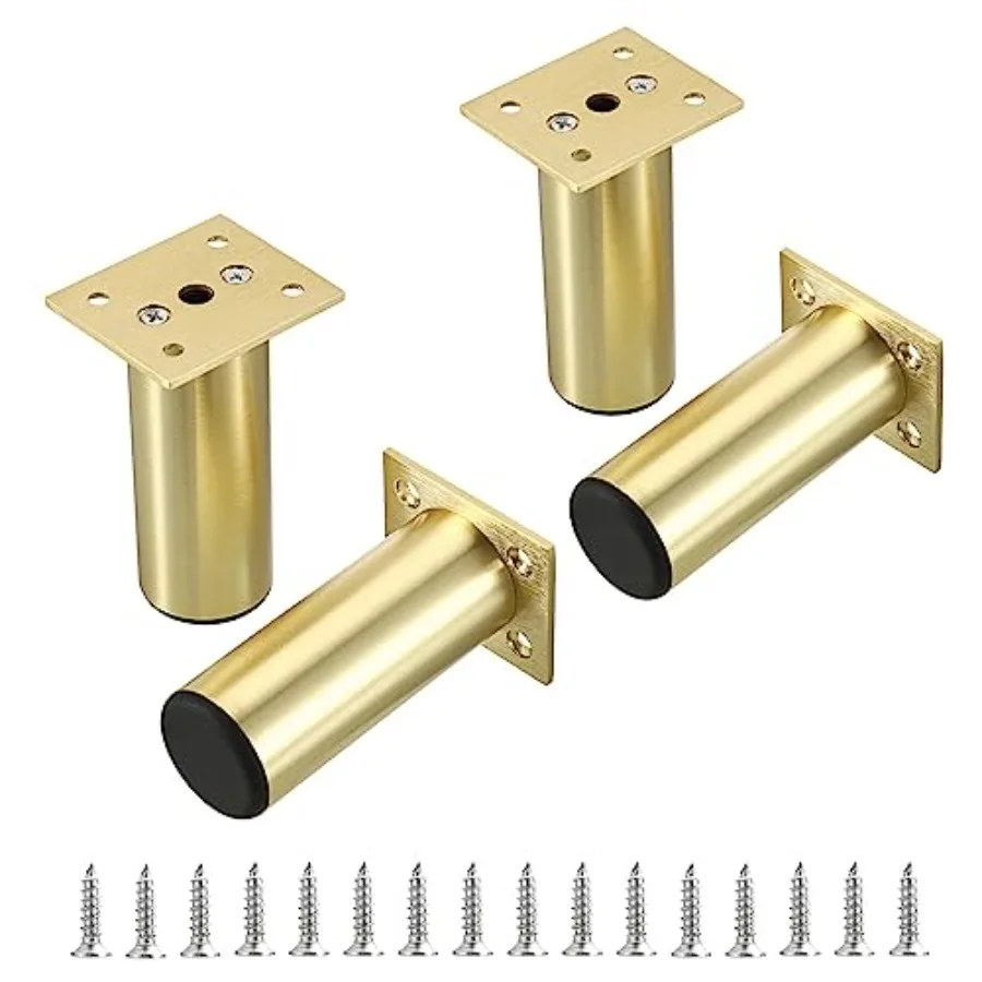 

4PCS Aluminium Alloy Furniture Legs - Round Adjustable Sofa Legs Furniture Cabinet Legs, 4 Inch Funiture Feet for Cabinet Desk