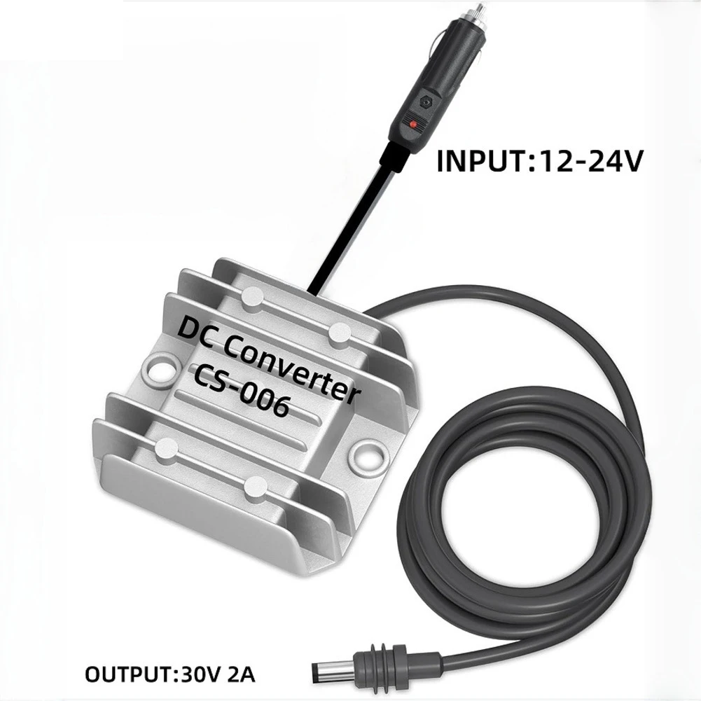 12-24V Input Adapter DC Step-Up Charger Travel Backup Charger Gray Natural Heat Dissipation Perfect For Camping