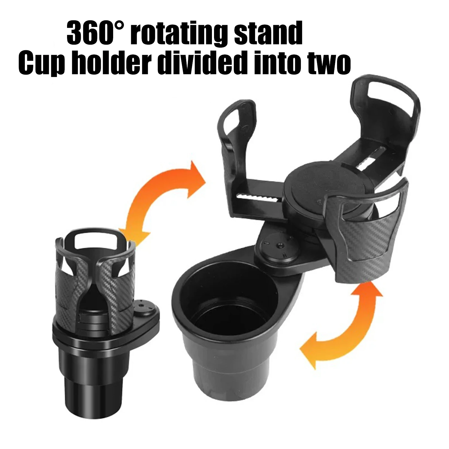 

New 2-in-1 Adjustable Car Cup Holder Car Multifunctional Cup Holder Expander Adapter 360 Rotation Interior Accessories