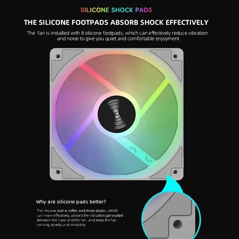 PC Case Fan 120mm 12V RGB Cyclic Mirror Light Effect For Desktop Computer Heat Dissipation Colorful Inside and Outside Luminous