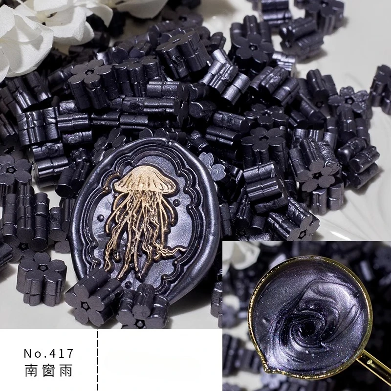 60 stks/zak Flash Parelmoer Sakura Lakzegel Stempel Kralen DIY Envelop Huwelijksuitnodiging Oude Zegel Wax Stempel Maken Gereedschap