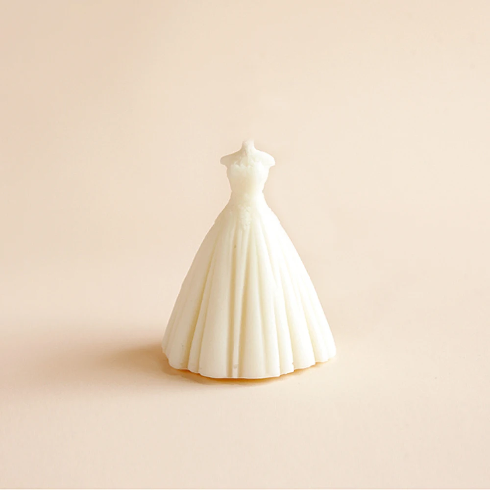 

QT0389 PRZY Princess Dress Molds Wedding Candles Bridal Skirt Silicone 3D Wedding Dress Moulds Candle Mold Clay Resin Moulds