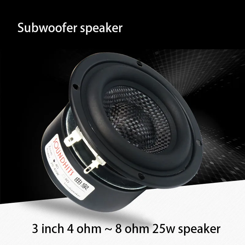 25~40W 3 Inch Speaker Unit 4~8ohm Woofer Subwoofer Speaker Bass Hifi LoudSpeaker Units Glass Fiber Woven Basin Low Frequency