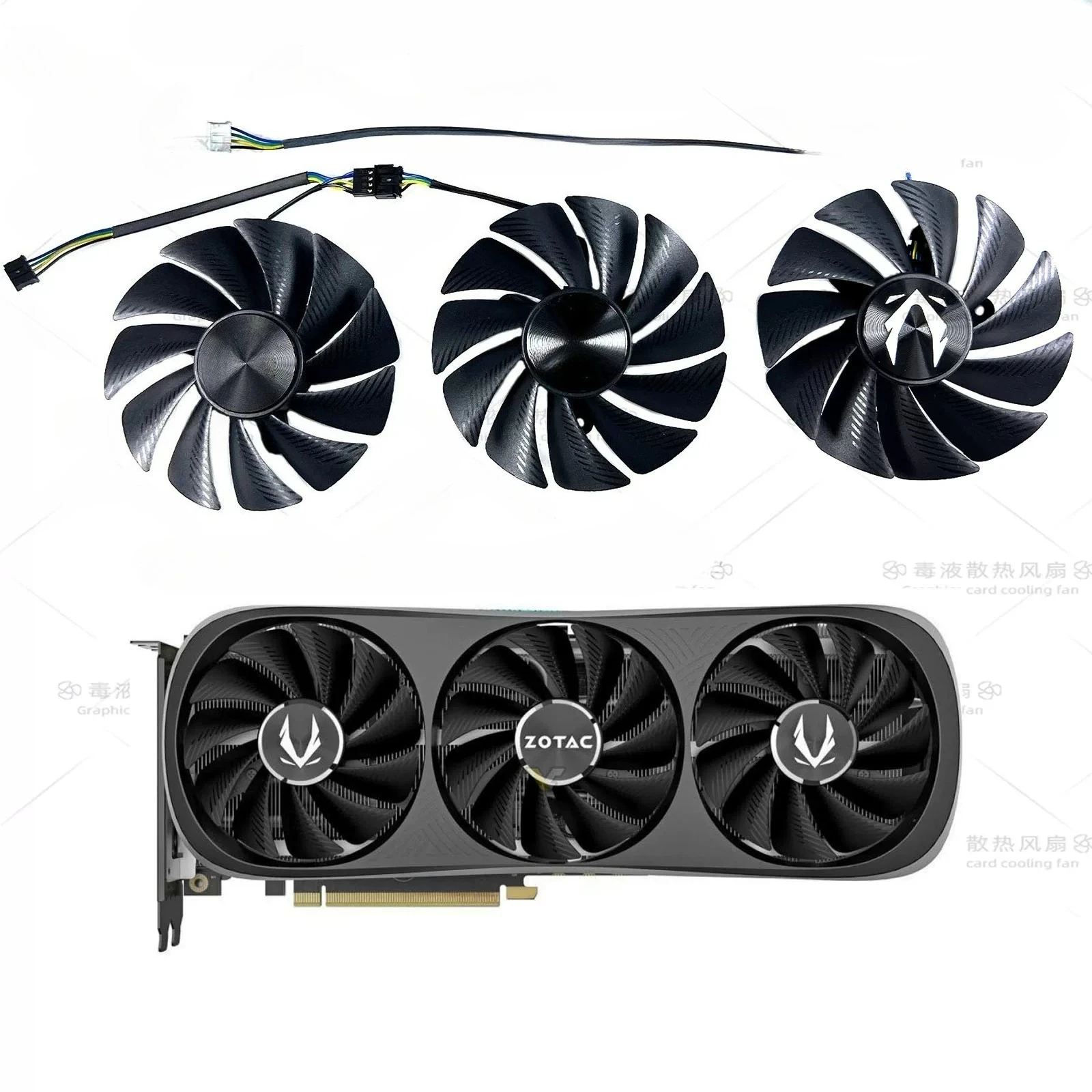 CHEN For ZOTAC/RTX4070 4070S 4070ti 4070tiS 4080 TRINITY Graphics Card Fan~~