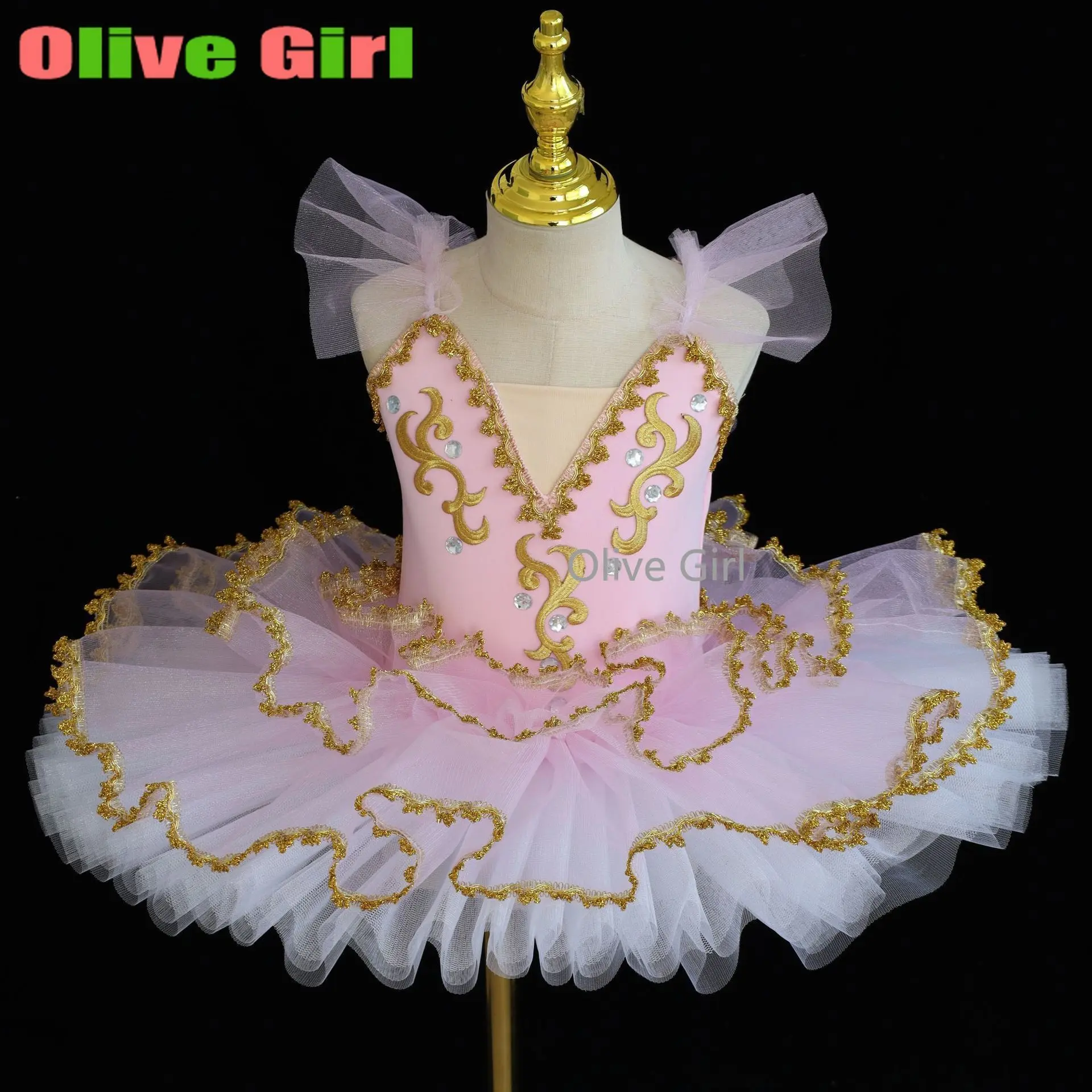 

Балетное платье для девочек, детский профессиональный костюм для выступлений «Лебединое озеро», пышная пачка, марлевый танцевальный костюм «Маленький лебедь», летний костюм