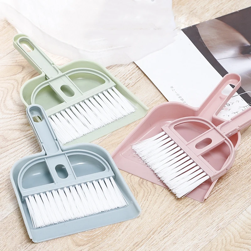 BOOTEELY A Suit Of Mini Small Broom On The Desktop Pets Home Keyboard Brush Plastic Shovel Brush Pet Cleaning Hanging Storage ﻿