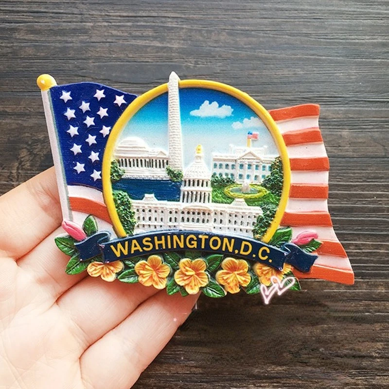 American Flag Map South America Maya Refrigerator Magnet 3D Fridge Magnets Sticker Travel Souvenir Kitchen Home Gifts Decoration