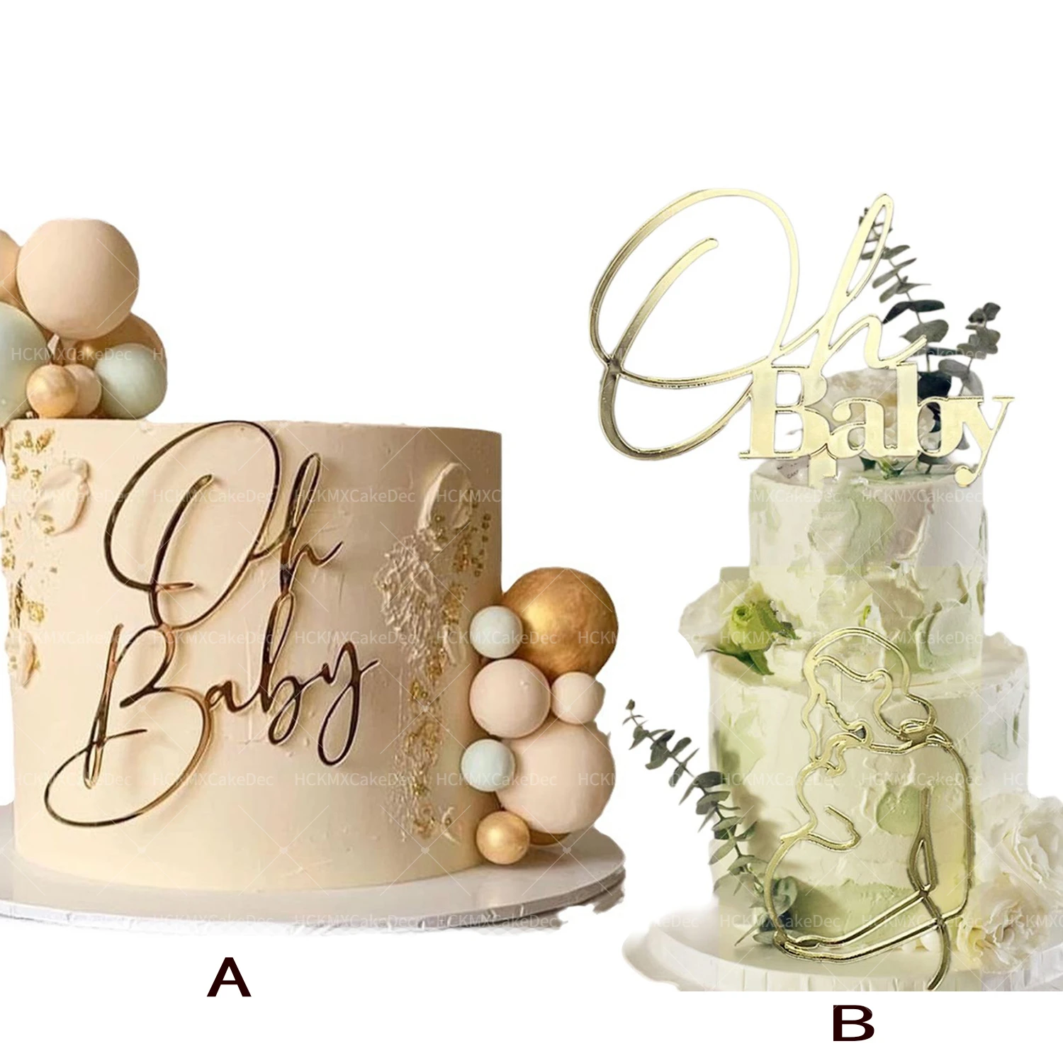 Oh Baby Acryl-Kuchenaufsatz für Neugeborene, süße Wochenende, Dekoration für Babyparty, Party-Dekoration, Zubehör, Geschlecht offenbaren, entzückende Kuchendekoration – Detail 4