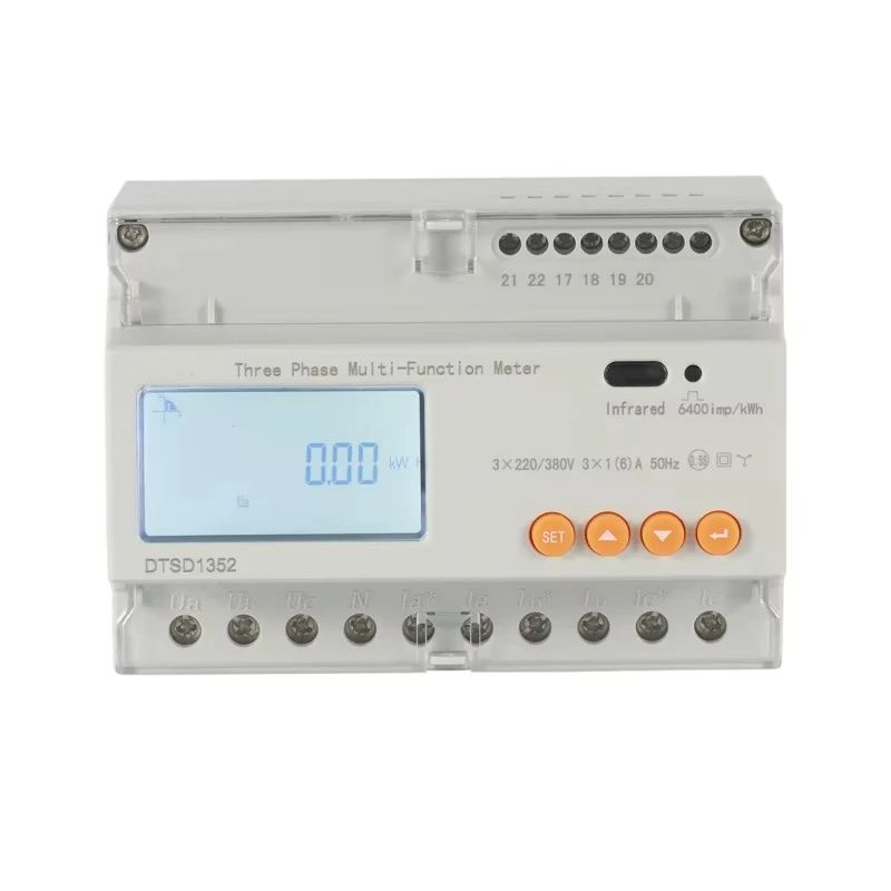 Din Rail Three Power Meter DTSD1352-C 5A Bidirectional Solar Zero Export Energy Meter Inverter Anti Backflow Class 0.5s