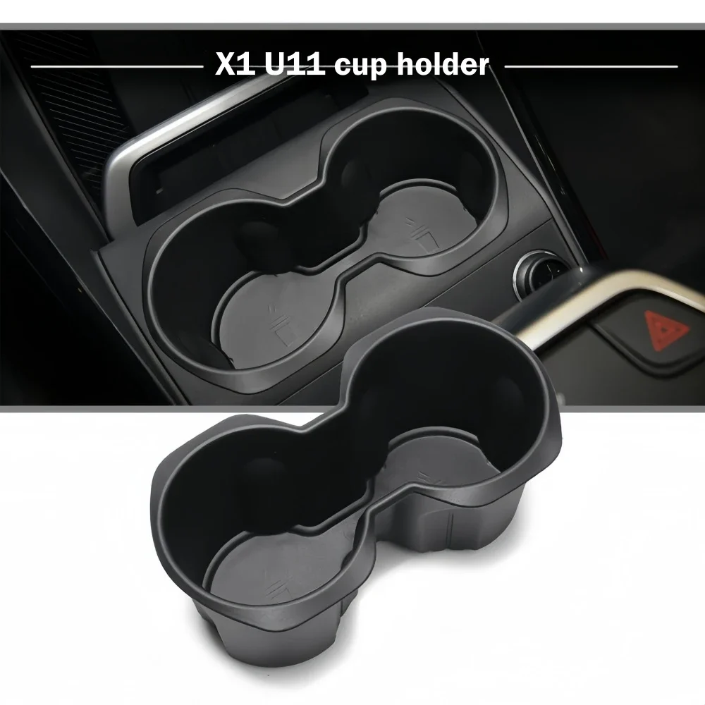 For BMW X1 U11 2023-2025 U11 Center Console Organizer Tray Lower Console Organizer Tray TPE Under Console Storage Box Cup Holder