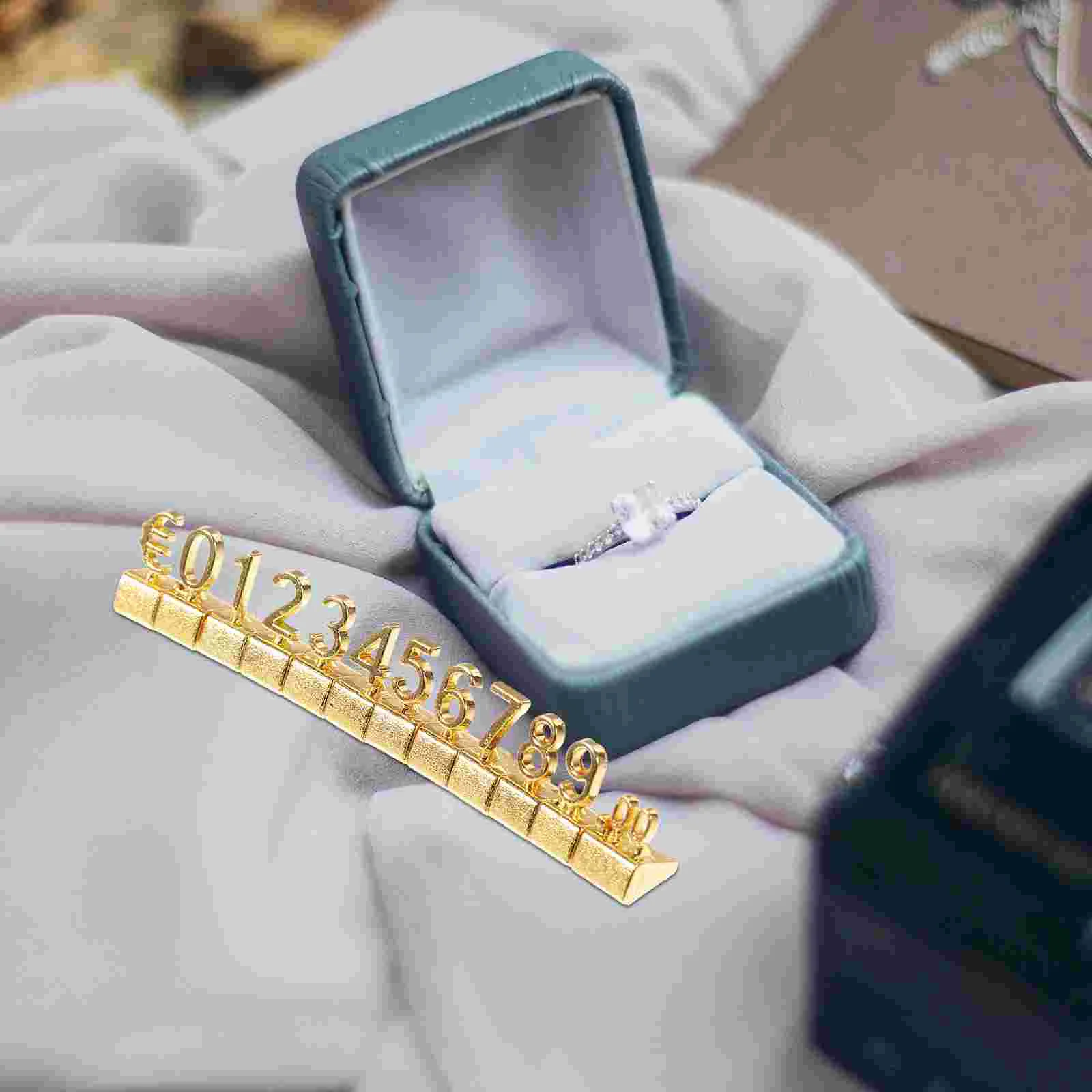 10 Pcs Tag Signs for Store Display Mini Jewelry Cubes Numbers Silver Metal Strong Alloy Smooth Professional