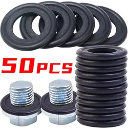 Car Sealing Oil Drain Plug Gasket Washer Replacement M 12/M14 Rubber Engine Oil Drain Plug Gaskets Auto Accessories
