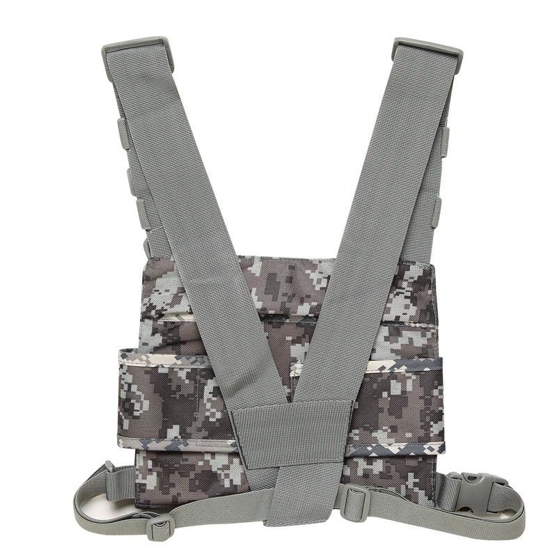 PT-08 Camouflage Nylon Tactical Chest Bag Radio Multifunctional Holder Hanging Adjustable Portable For Military Outdoor Hunting