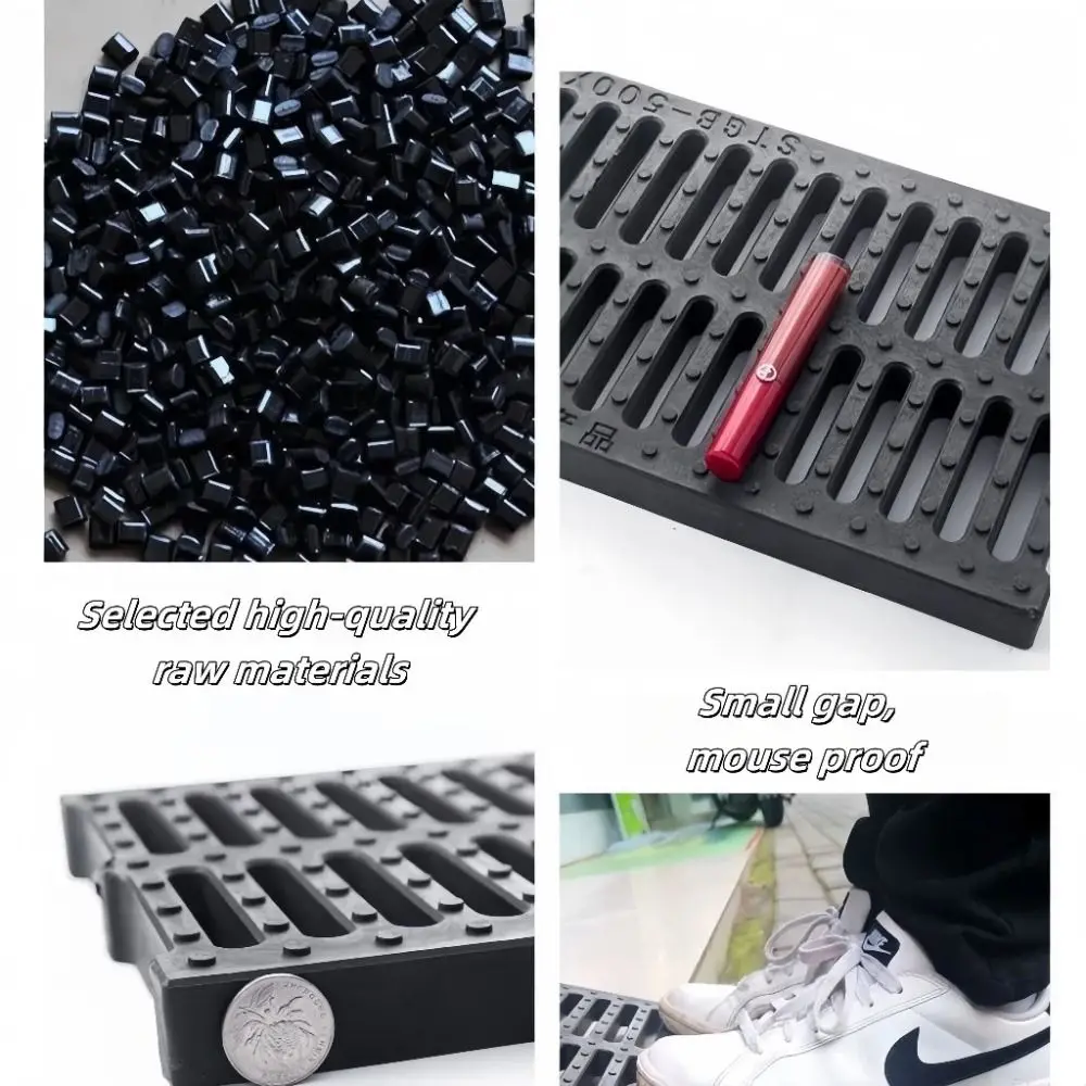 New High Strength Trench Cover Rectangular Resin Plastic Garage Floor Drain Black Sewage Ditch Drainage Outdoor