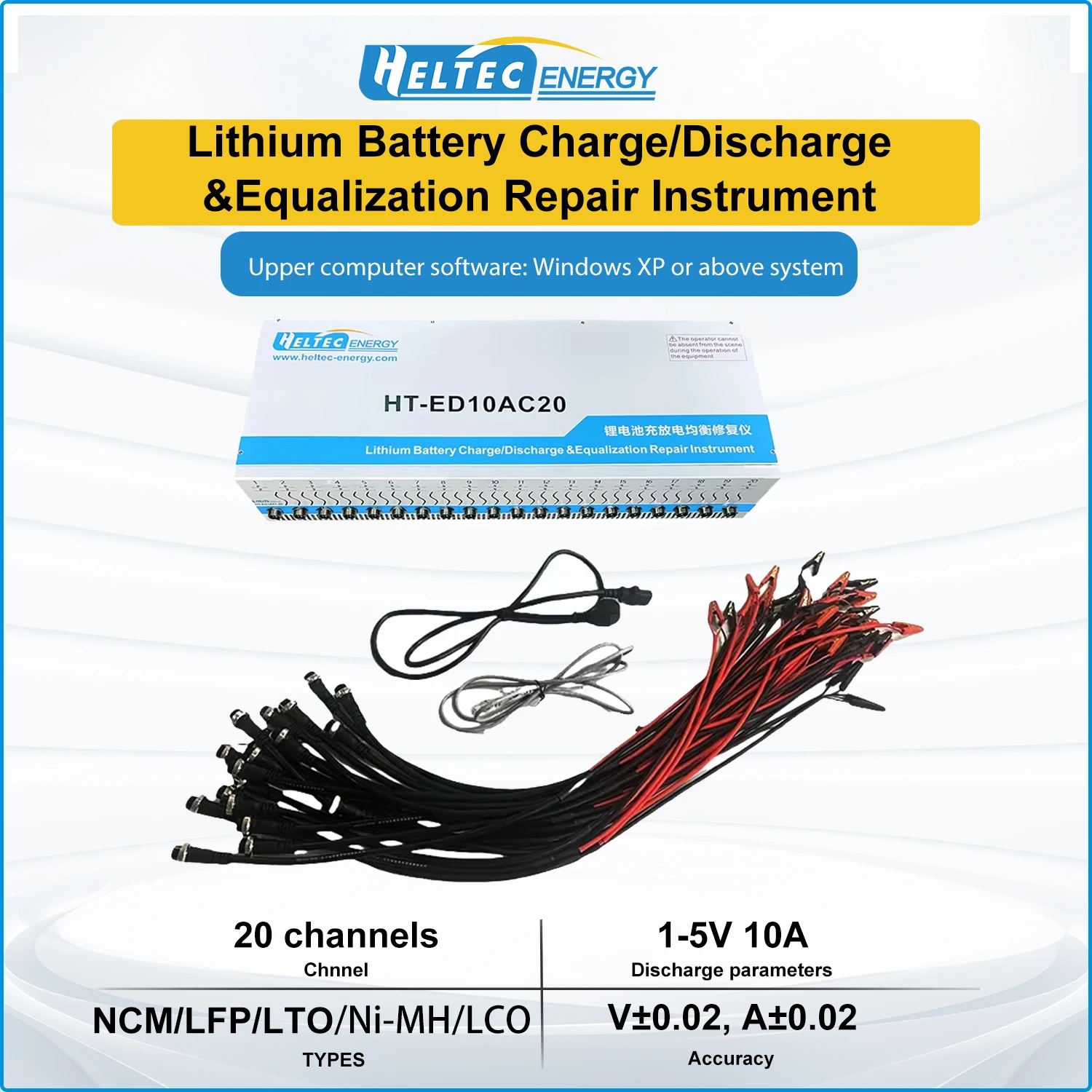 

Эквалайзер заряда и разряда батареи HeltecEnergy 10A 50A 8-канальный/20-канальный баланс напряжения для ремонта электромобиля/автомобильного аккумулятора