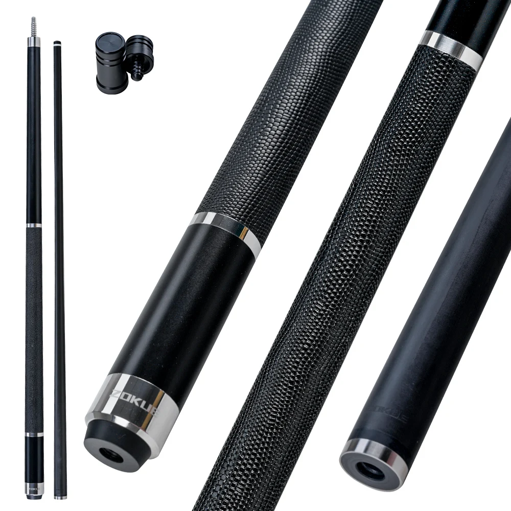 

ZOKUE Billiards Carbon Fiber Pool Cue Low Deflection Full Carbon Technology Cue Stick For Beginner Primary Pool Stick