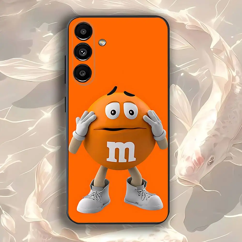 Custodia per telefono MM con chicchi di cioccolato per Samsung Galaxy A73,31,32,72,41,53,52,71,22,5G,Nota,J7,8,9 Cover morbida nera