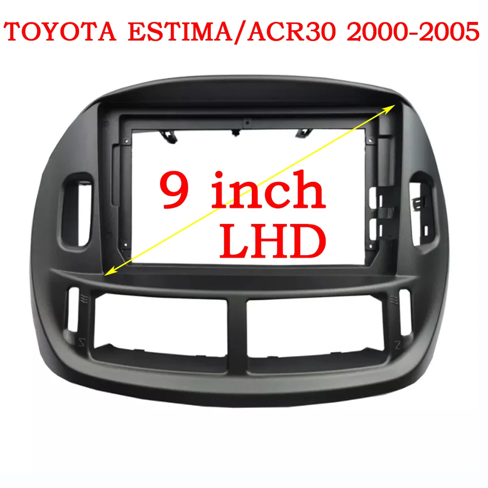 9 INHC Car Radio Head Unit Fascia For TOYOTA ESTIMA/ACR30 2000-2005 Auto Stereo Plastic Panel Mount Bezel Faceplate Frame Kit