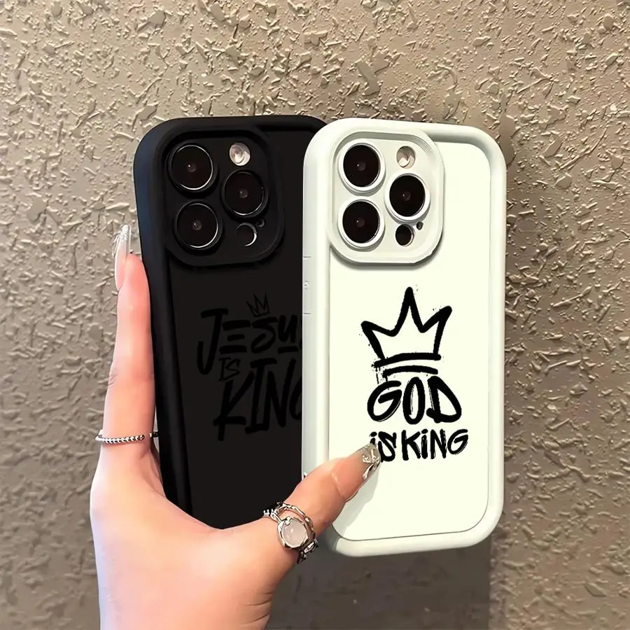 Jesus is King Phone Case for iPhone 17 16e 16 15 14 13 12 11 Air Pro Max Mini XR XS X 7 8 6 6s Plus Soft TPU Back Cover