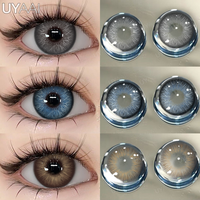 UYAAI NEW Colored Contact Lenses for Eyes 1 Pair High Quality Brown Natural Beauty Lenses Gray Colored Pupils Green Colorcon