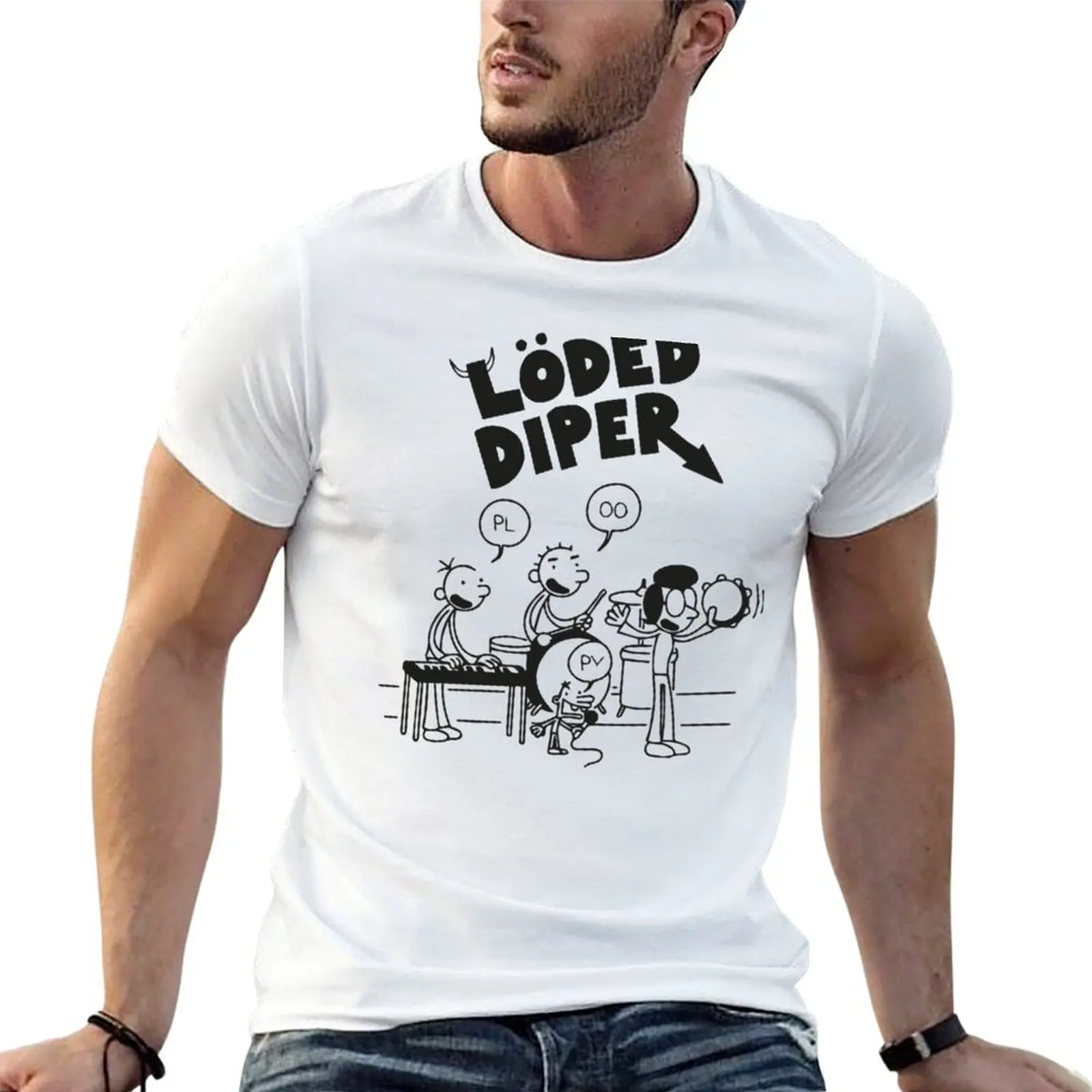 

Loded Diper Kids T-Shirt man graphic t shirt t shirt men 100% cotton luxury brand T-Shirt