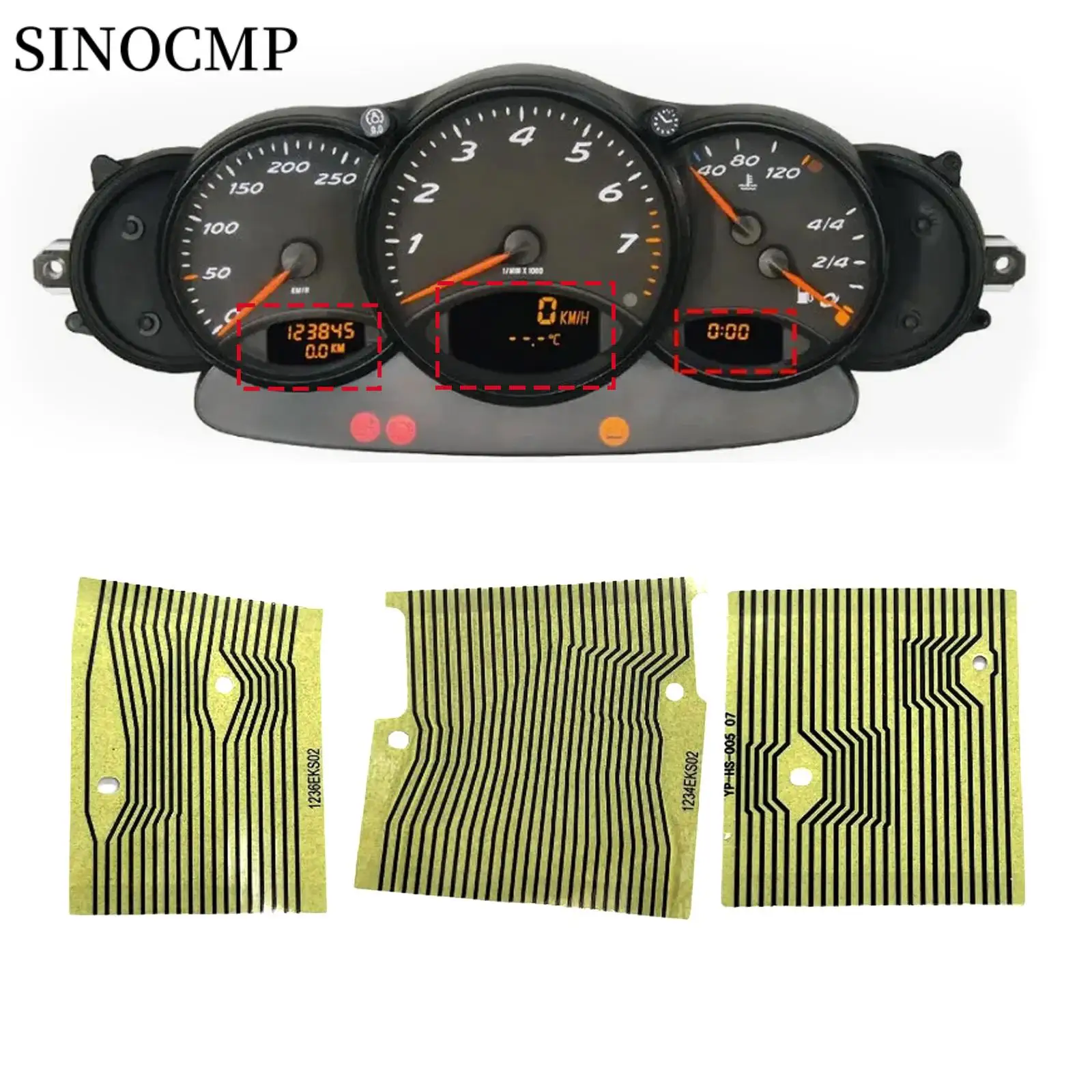 

Ribbon Cable Pixel Repair Replacement for Porsche 911 996 1997-2005 Boxster 986 1996-2004 Instrument Cluster Left Middle Right