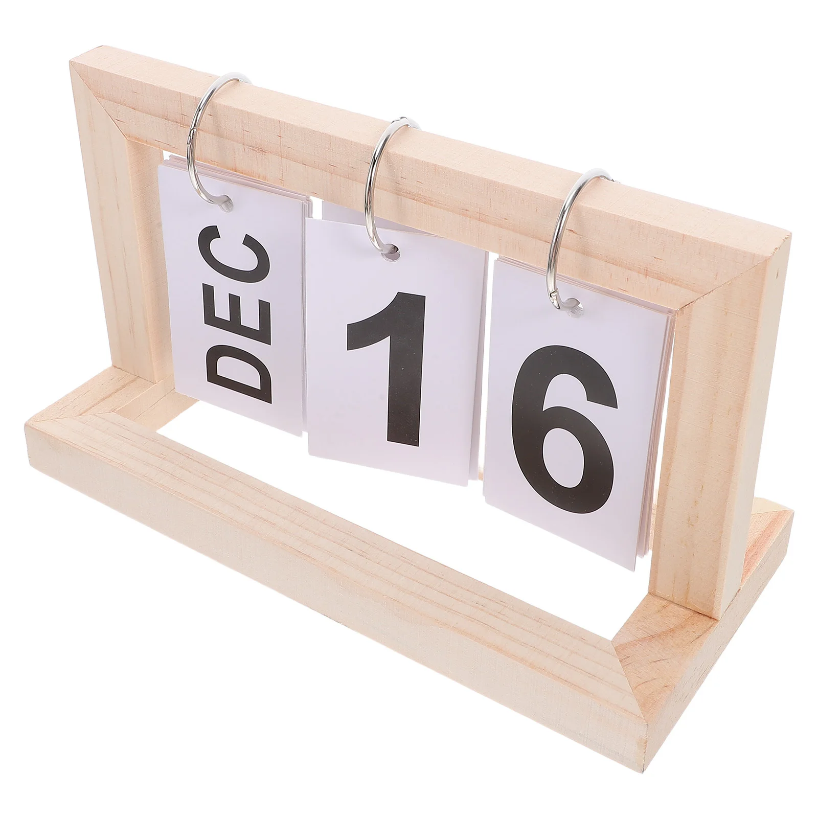 

Wooden Flip Perpetual Desk Calendar Large Display Rustic Farmhouse Desktop Daily Calendar Reusable Office Home Decoration